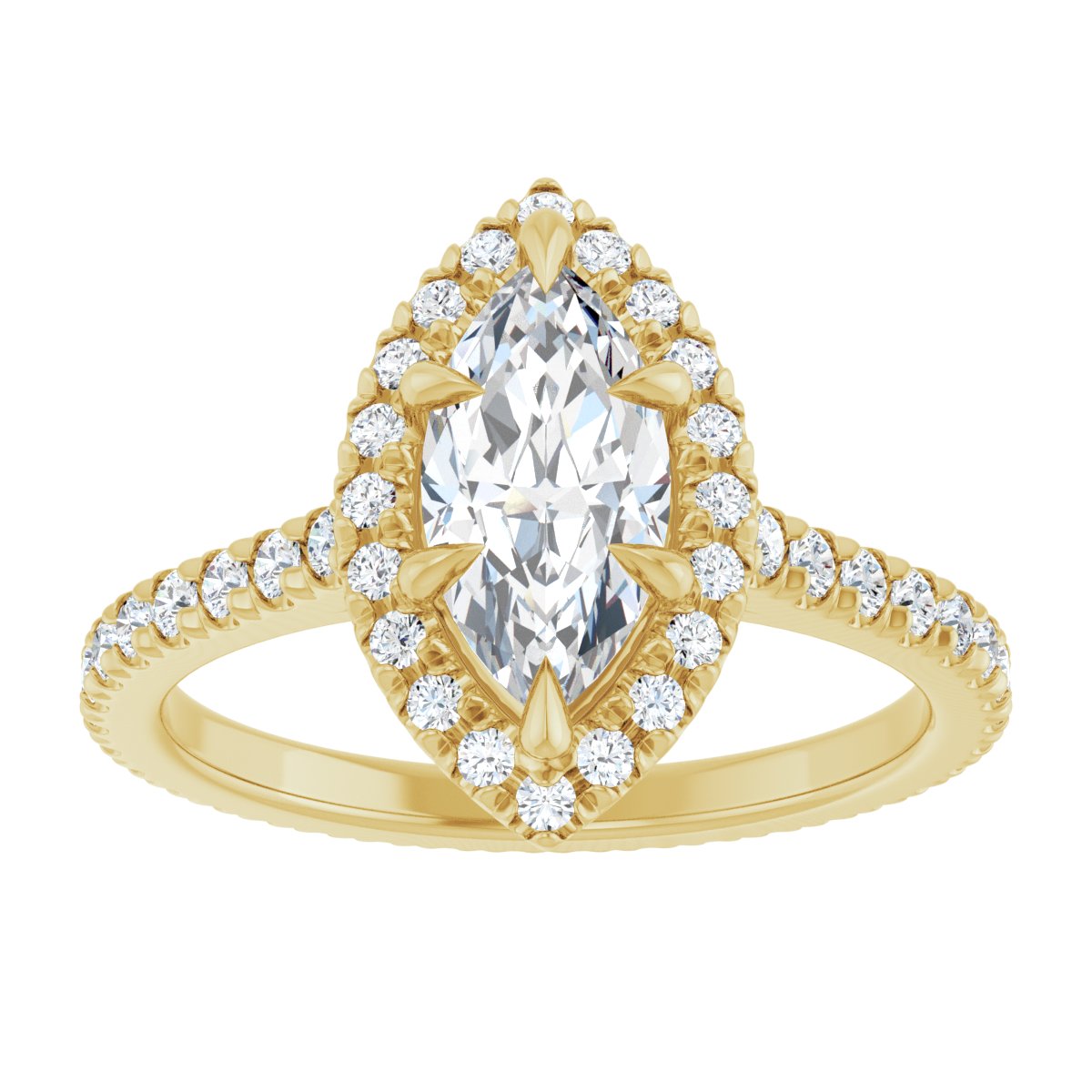 Marquise Halo-Style Eternity Engagement Ring