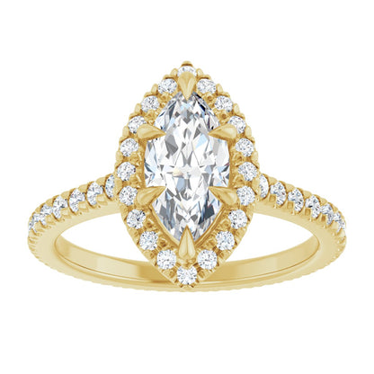 Marquise Halo-Style Eternity Engagement Ring