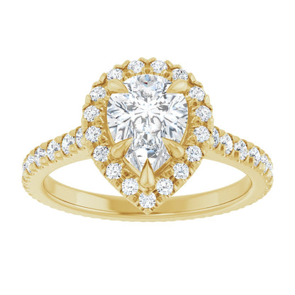 Pear Halo-Style Eternity Engagement Ring