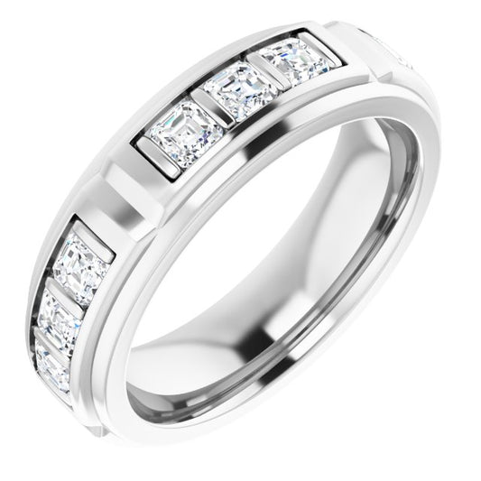 Asscher Accented Band