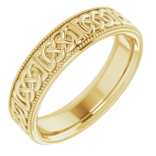 Yellow Gold Celtic-Inspired Band