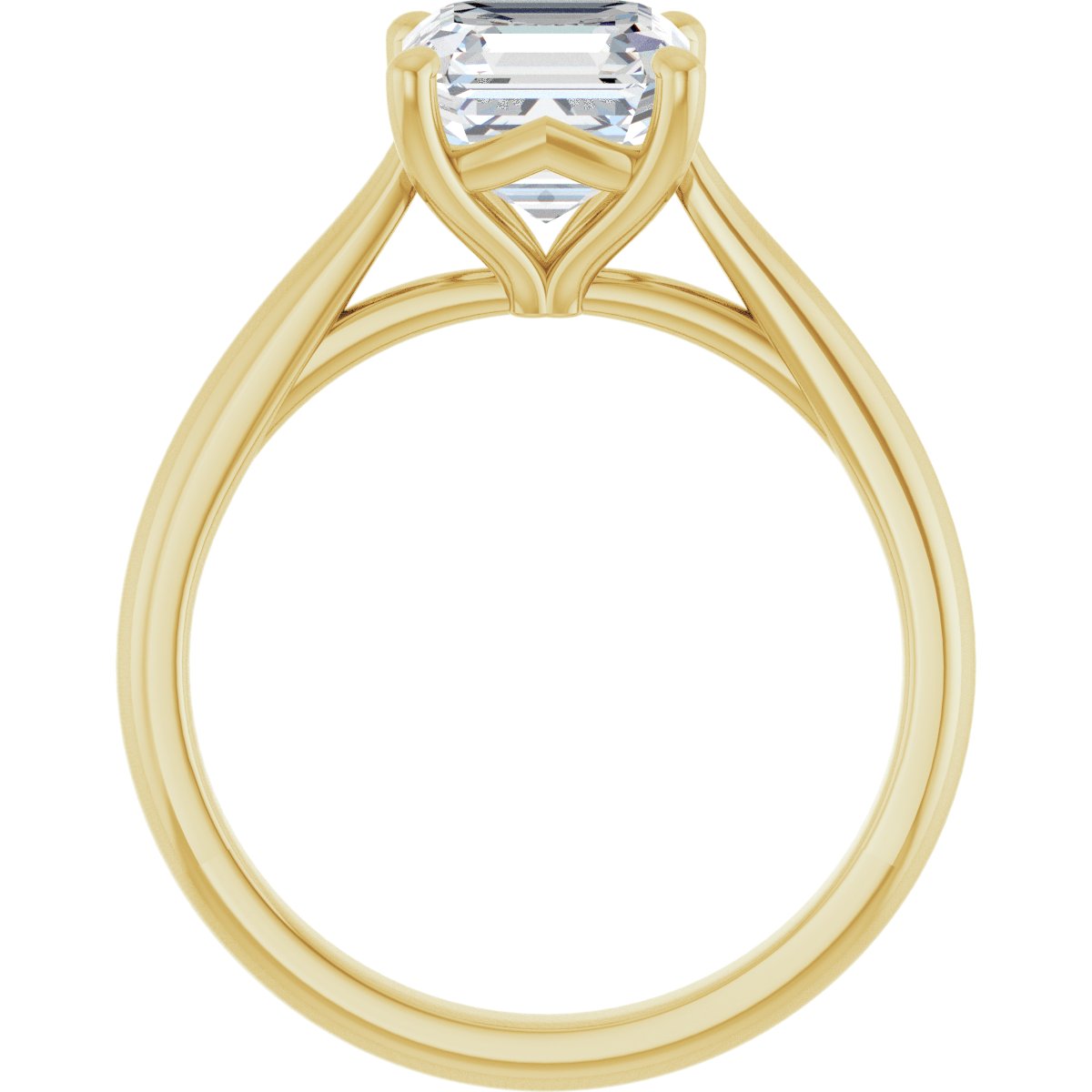 Asscher Solitaire Engagement Ring