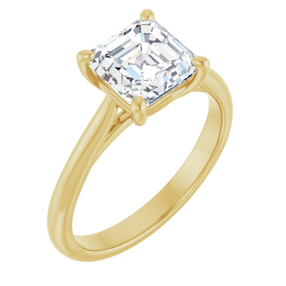 Asscher Solitaire Engagement Ring