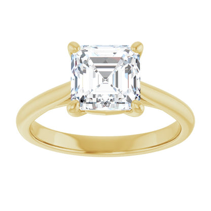 Asscher Solitaire Engagement Ring