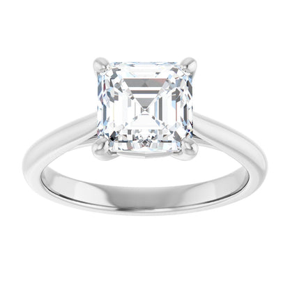 Asscher Solitaire Engagement Ring