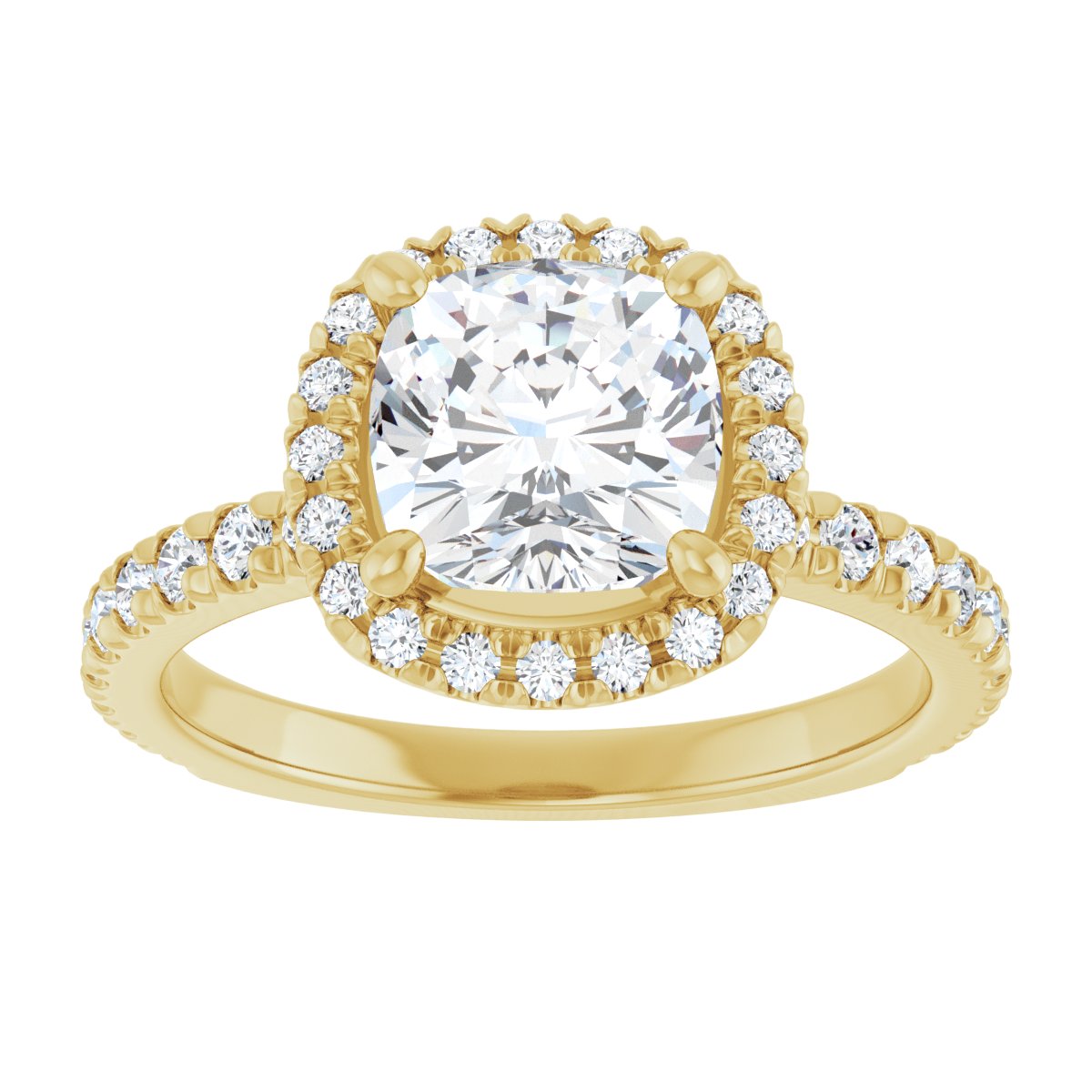 Cushion Halo-Style Engagement Ring