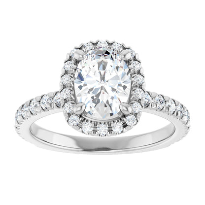 Oval Halo-Style Engagement Ring