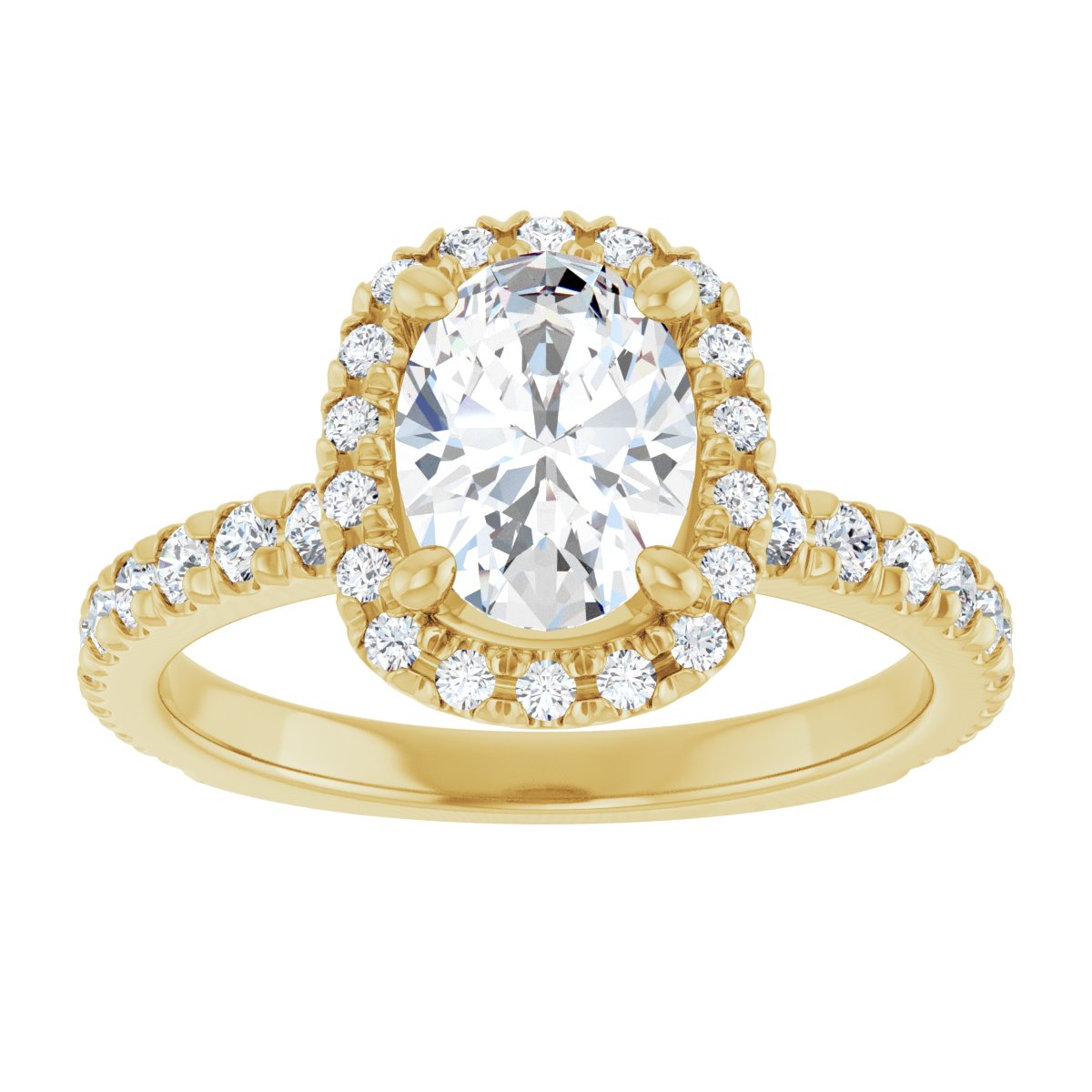 Oval Halo-Style Engagement Ring