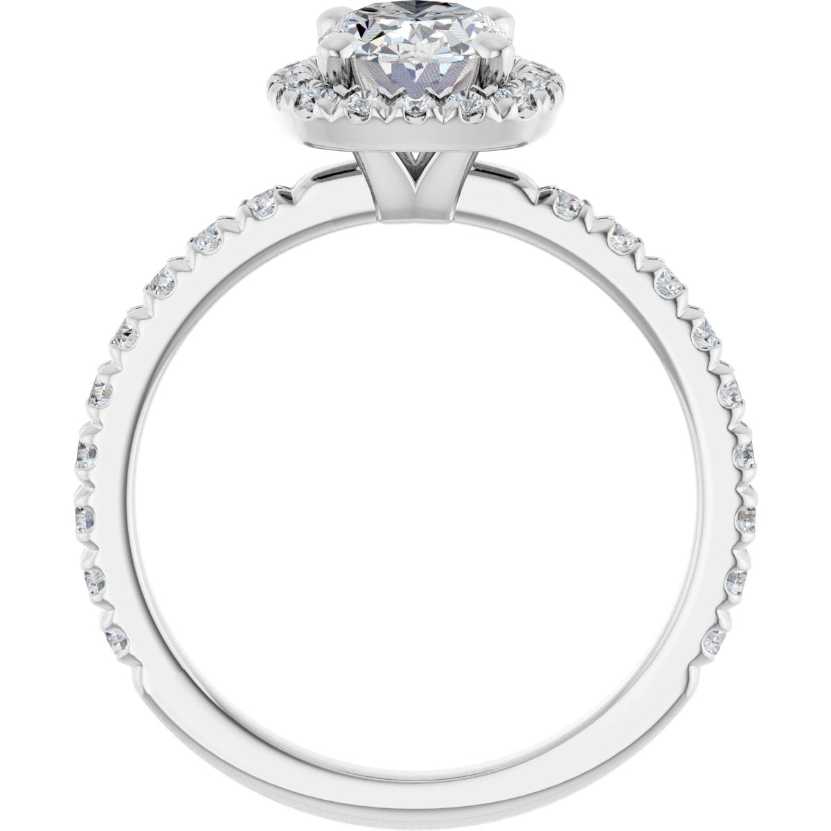 Oval Halo-Style Engagement Ring