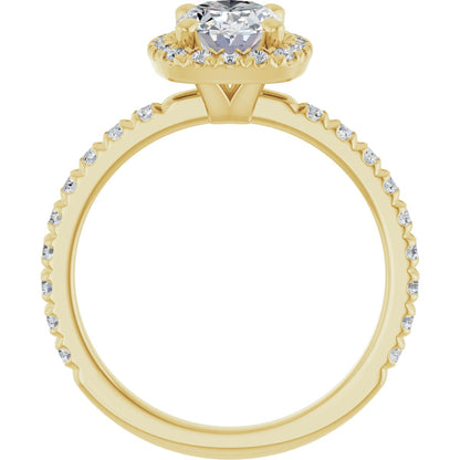 Oval Halo-Style Engagement Ring