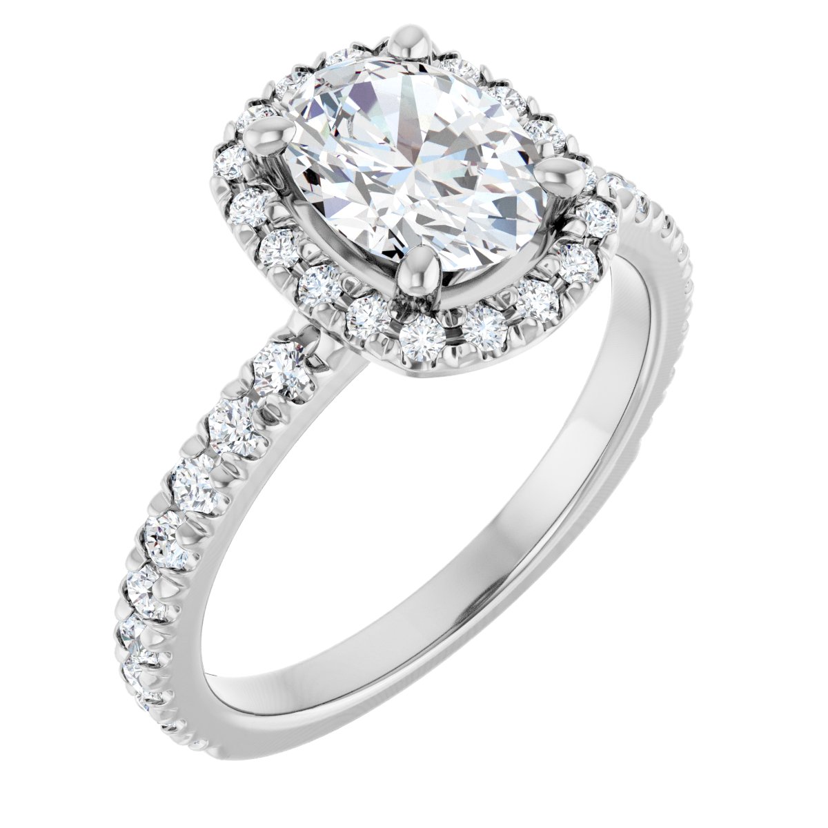 Oval Halo-Style Engagement Ring