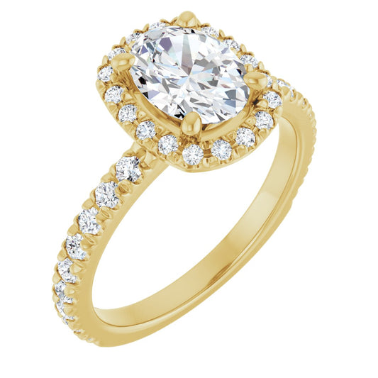 Oval Halo-Style Engagement Ring