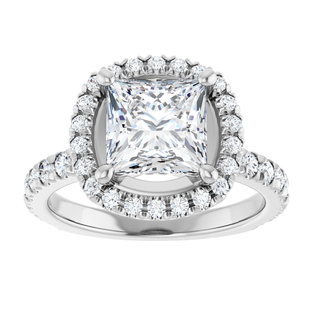 Princess Halo-Style Engagement Ring