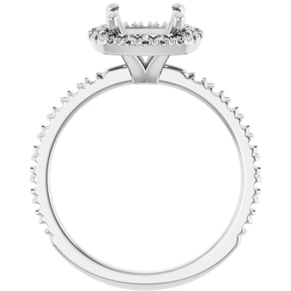 Cushion Halo-Style Engagement Ring