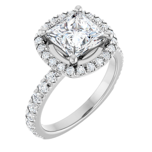 Princess Halo-Style Engagement Ring