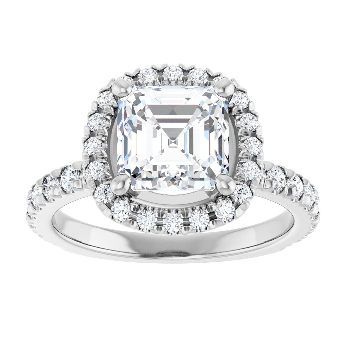 Asscher Halo-Style Engagement Ring