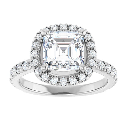 Asscher Halo-Style Engagement Ring