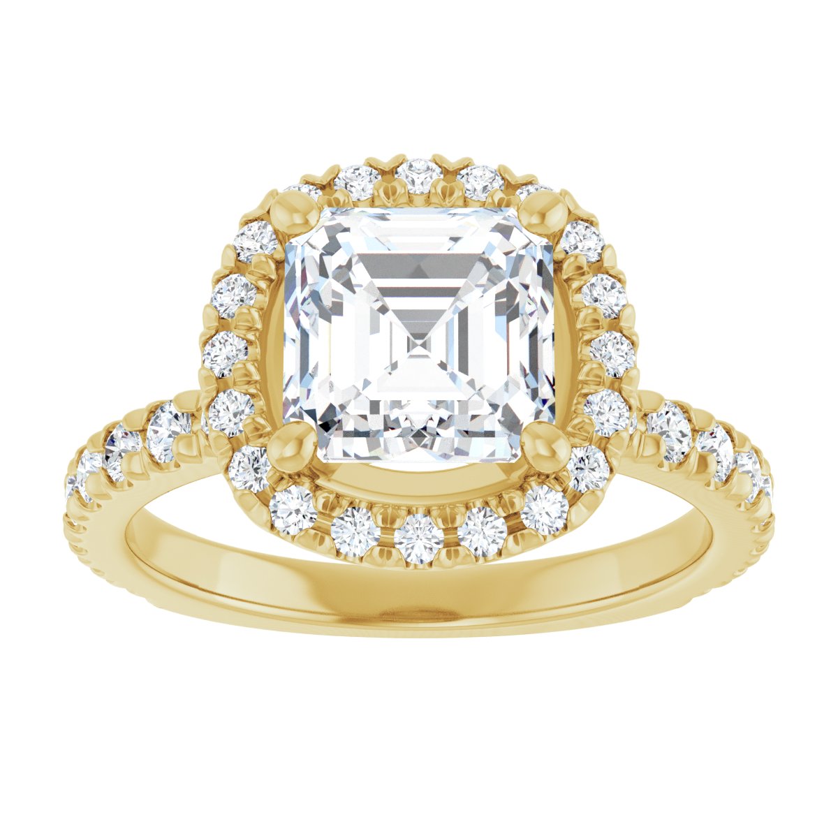 Asscher Halo-Style Engagement Ring