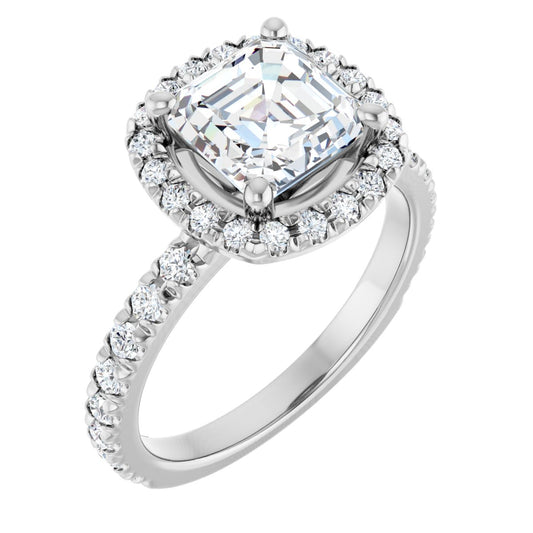 Asscher Halo-Style Engagement Ring