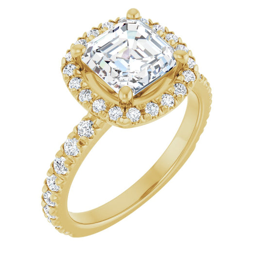 Asscher Halo-Style Engagement Ring