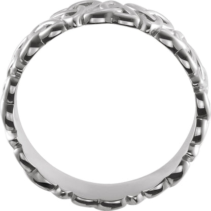 Celtic-Inspired Band in Platinum