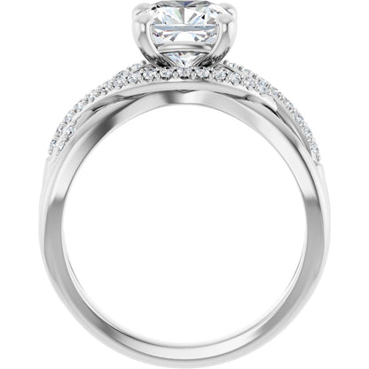 Cushion Accented Engagement Ring