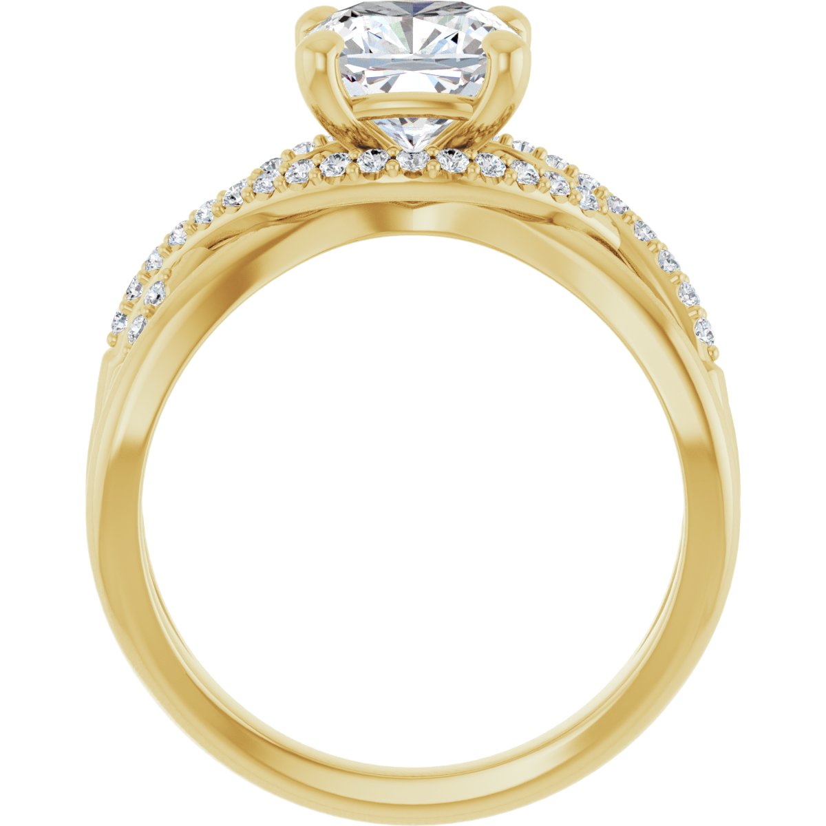 Cushion Accented Engagement Ring