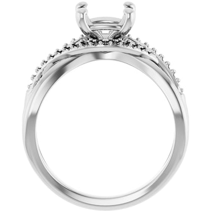 Cushion Accented Engagement Ring