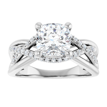 Cushion Accented Engagement Ring