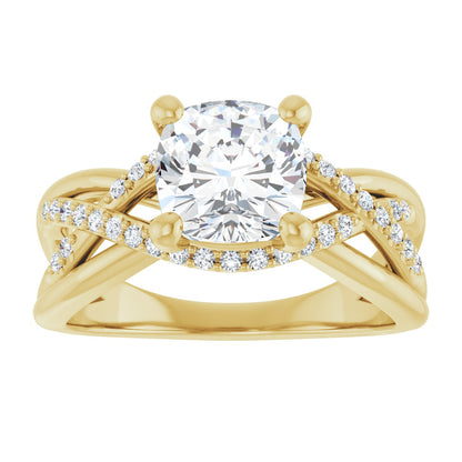 Cushion Accented Engagement Ring