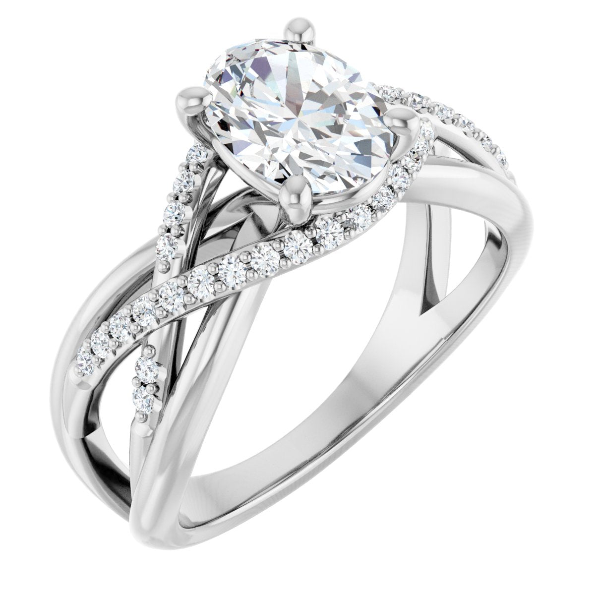 Oval Accented Engagement Ring