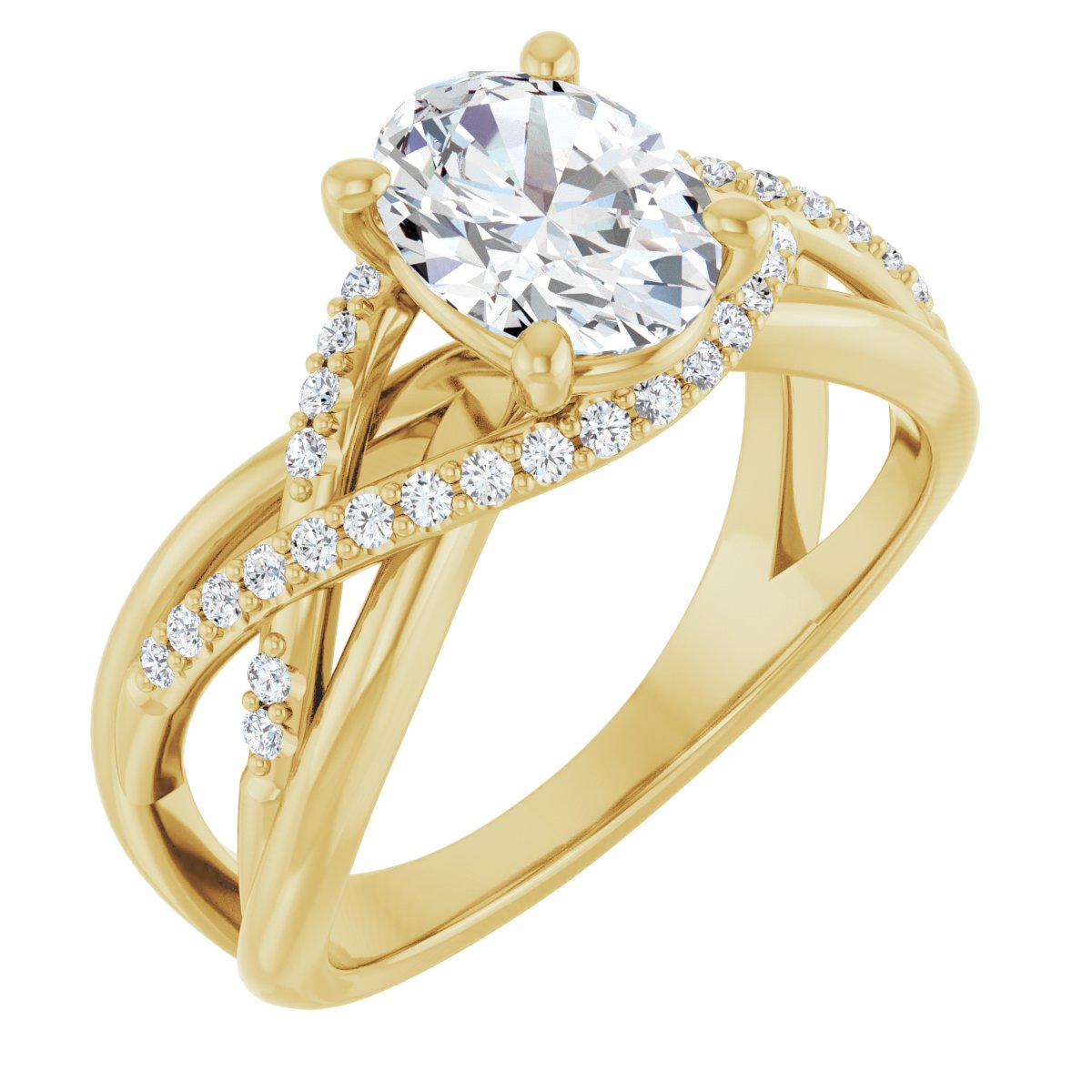 Oval Accented Engagement Ring