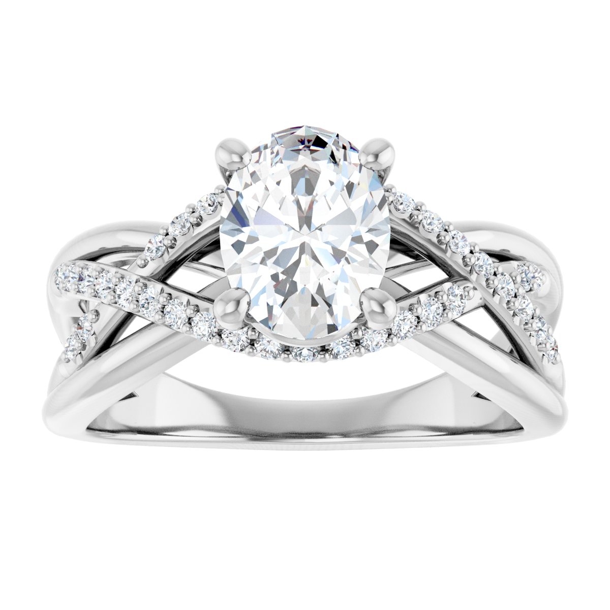 Oval Accented Engagement Ring