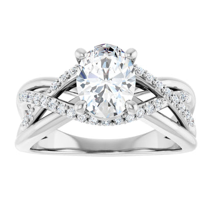 Oval Accented Engagement Ring