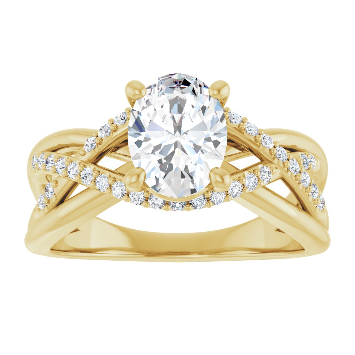 Oval Accented Engagement Ring