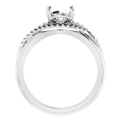 Round Brilliant Accented Engagement Ring