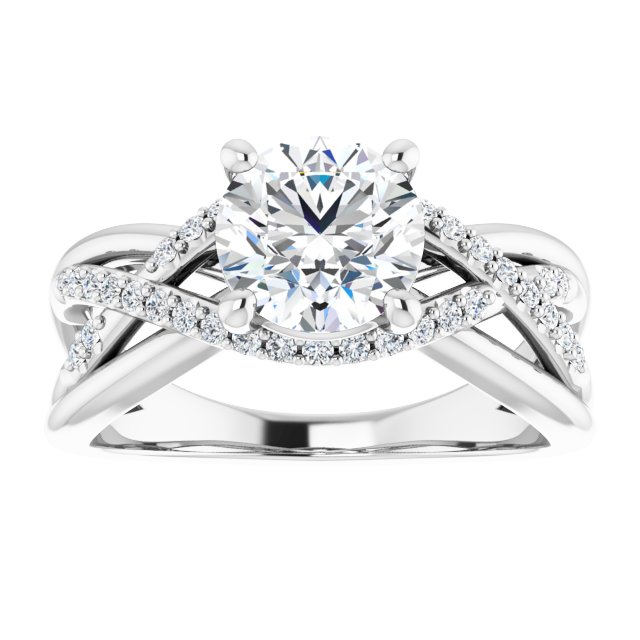 Round Brilliant Accented Engagement Ring