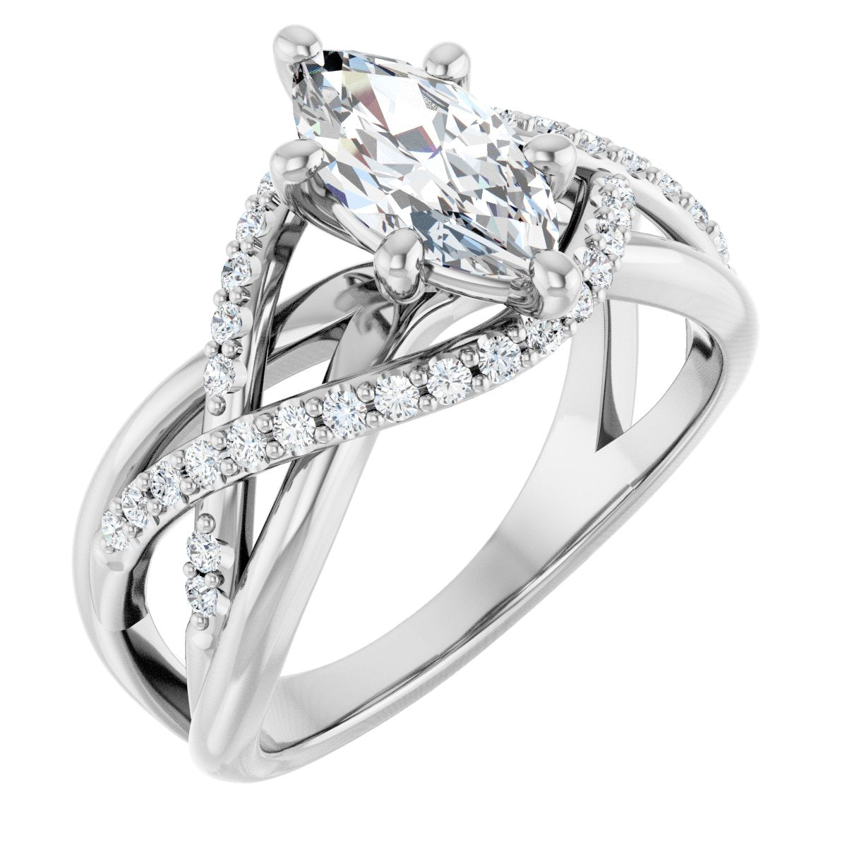 Marquise Accented Engagement Ring