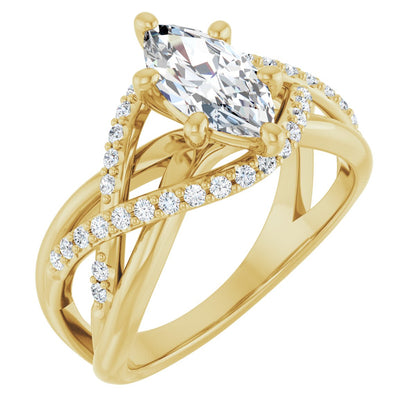 Marquise Accented Engagement Ring