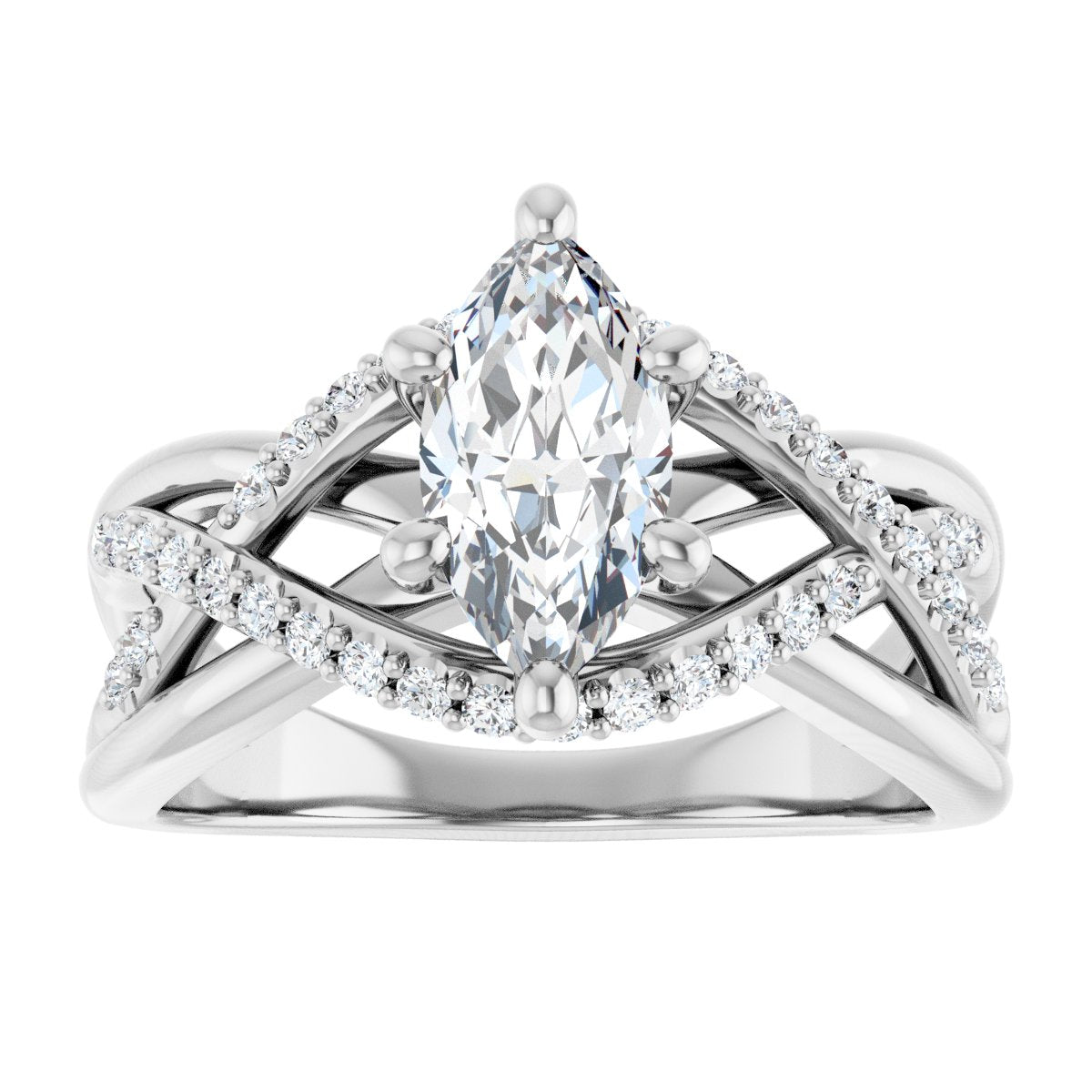 Marquise Accented Engagement Ring