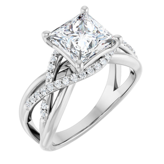 Princess Accented Engagement Ring