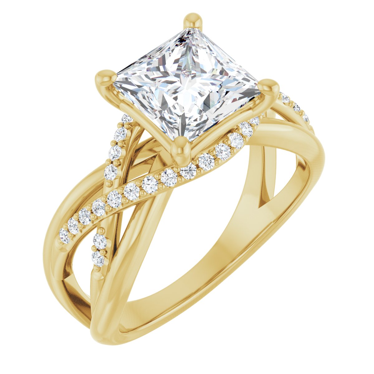 Princess Accented Engagement Ring