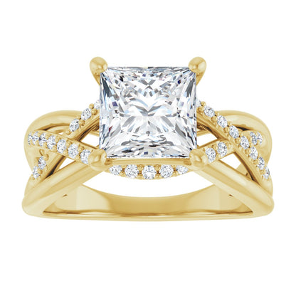 Princess Accented Engagement Ring