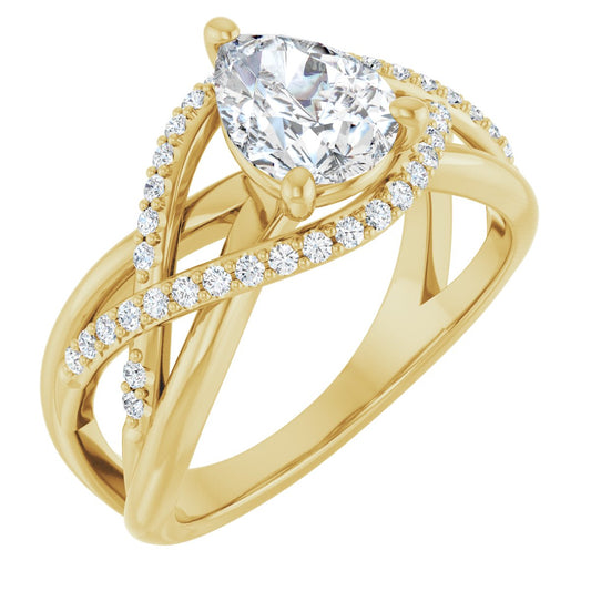 Pear Accented Engagement Ring