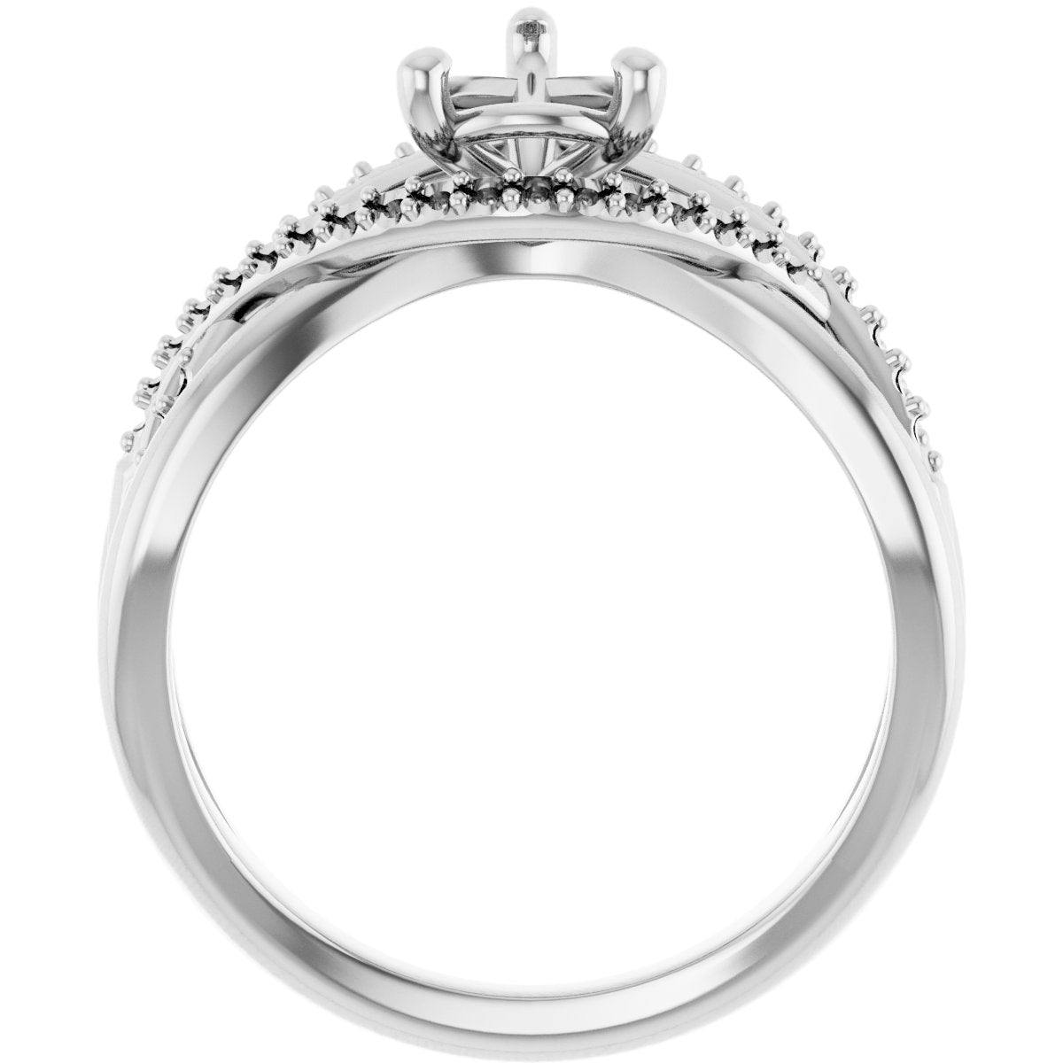 Pear Accented Engagement Ring