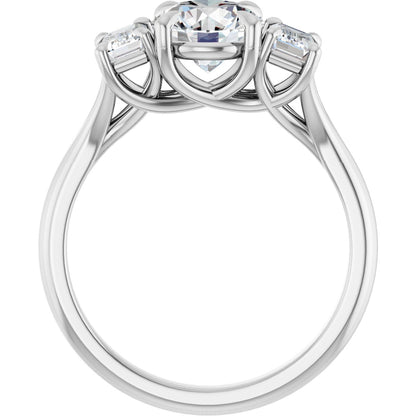 Round Brilliant Three-Stone Engagement Ring