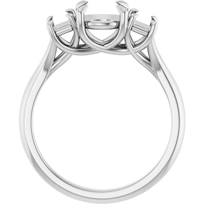 Round Brilliant Three-Stone Engagement Ring