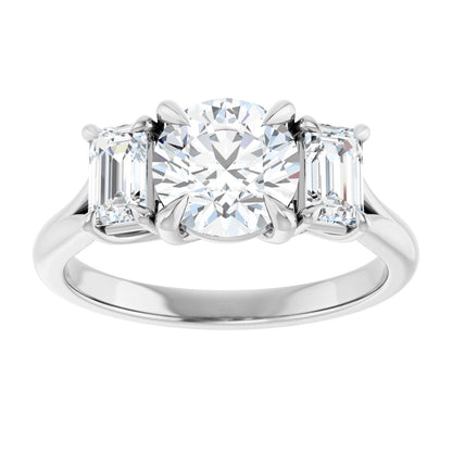 Round Brilliant Three-Stone Engagement Ring