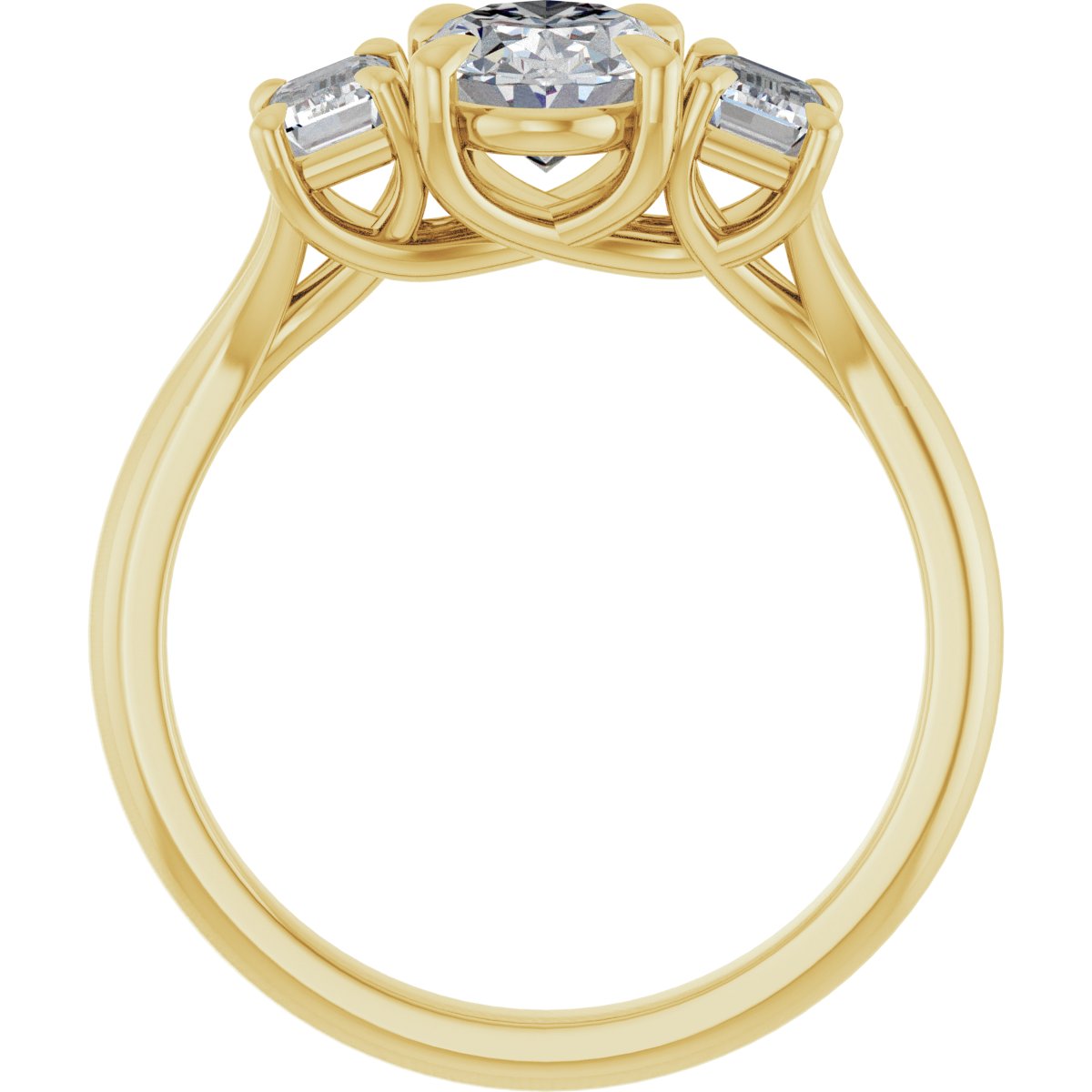 Oval Three-Stone Engagement Ring