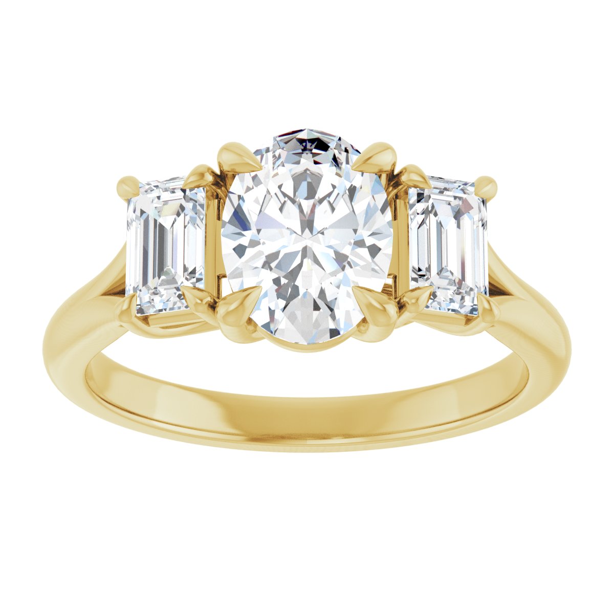 Oval Three-Stone Engagement Ring